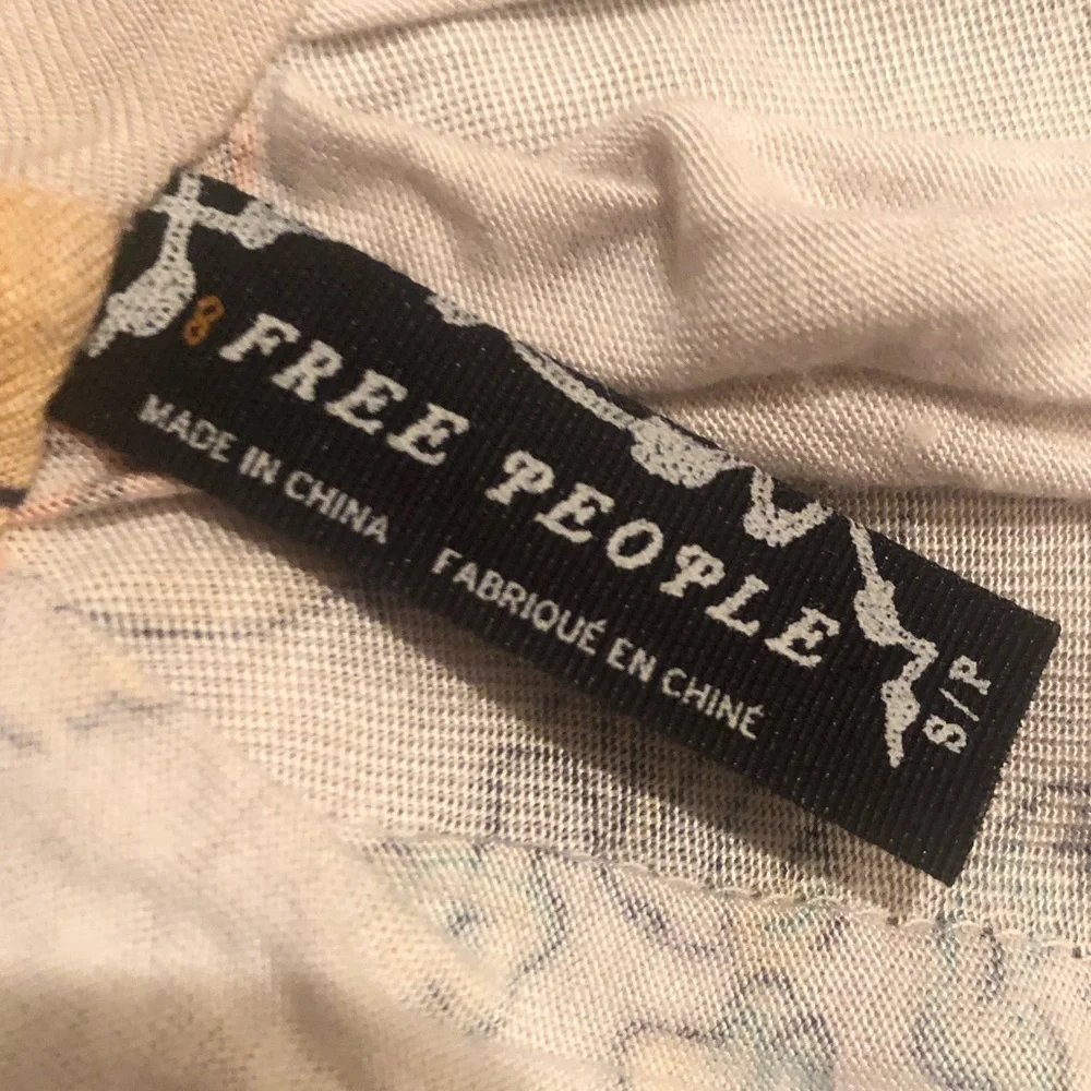 Free People Orange Floral Jersey Dress